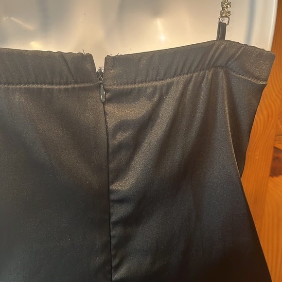 Black Mini Dress With Jeweled Halter Neckline, Size Medium - Picture 4 of 6